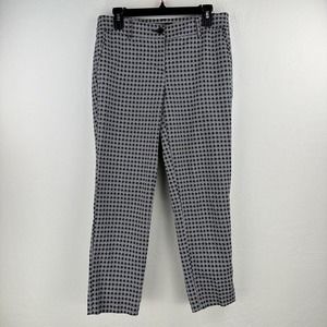 HILARY RADLEY Ankle Pants Womens Black White Blue‎ Geometric Print Stretchy 6